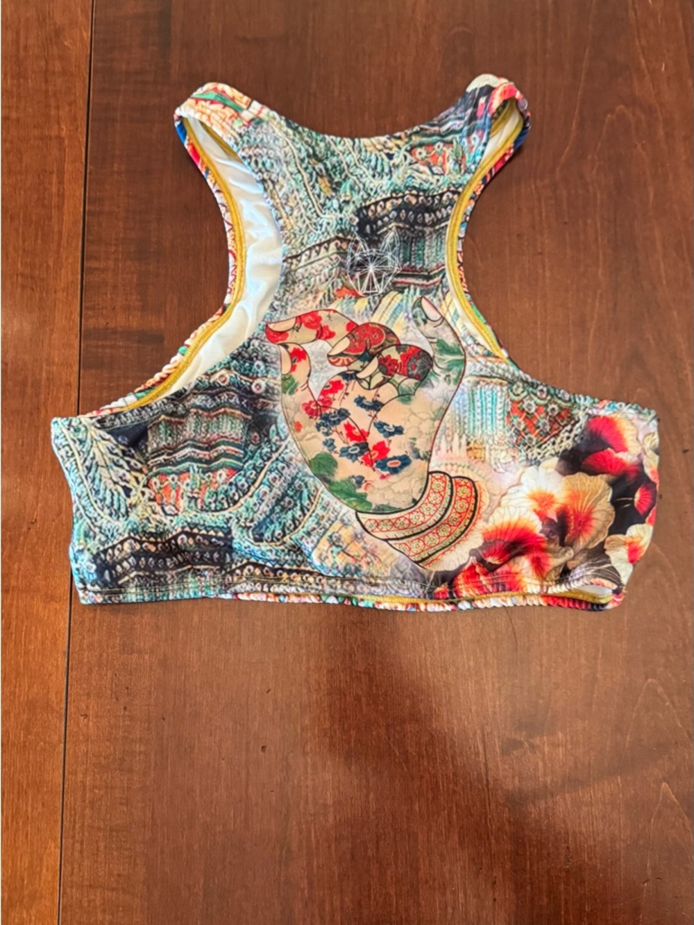 High Neck Mosaic Print Bikini Top - Multicolor
Size S - Picture 2 of 5